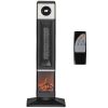 HOMCOM 31" Electric Freestanding Fireplace with Oscillation, Remote Control & 12H Timer for Indoors, 1400W, Black