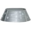 HOMCOM Christmas Tree Collar Steel Tree Ring Skirt Home Xmas Decoration with Snowflake Engraved, 26" Base, Silver