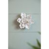 D5.1x2.2" Handmade Cream Ceramic Flower Wall Decor Accent