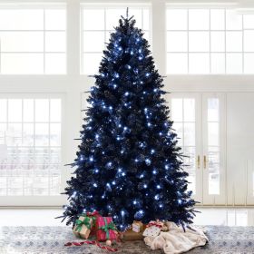 7FT Pre-lit Black Halloween Christmas Tree – Artificial Holiday Decor for Home, Office & Halloween Party. Includes 1,916 Branch Tips, 450 Lights