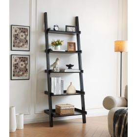 Bookcase ladder five shelf popular modern design multi-depth shelves with rounded shelf barrier corners