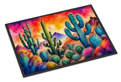NEW Cactus in Color Doormat Front Door Mat Indoor Outdoor Rugs for Entryway, Non Slip Washable Low Pile, 18H X 27W