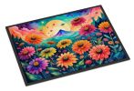 NEW Zinnias in Color Doormat Front Door Mat Indoor Outdoor Rugs for Entryway, Non Slip Washable Low Pile, 18H X 27W