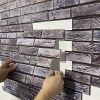 10Pcs 3D Faux Brick Wall Panel Peel and Stick Irregular Brick Wall Tiles 11.8 x 11.8 inch for Bedroom Bathroom Kitchen Wall Decor