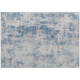 HOMCOM Area Rug 4x6, Machine Washable Rug, Non-Slip Modern Abstract Floor Carpet for Living Room, Bedroom, Dining Room, Blue