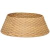 HOMCOM 27 inch Rustic Christmas Tree Skirt, Plastic Woven Christmas Tree Collar for Party, Holiday, Home Decoration, Natural