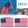 2pcs 2X3FT 60*90cm American Flag USA Flag Printed Nylon Flag National Flag w/Brass Grommets Courtyard Decoration Festival Decoration Flag