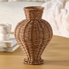 Better Homes & Gardens Woven Faux Rattan Indoor Vase, 10", Brown