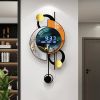 26.4"LED Silent Wall Clock Multi-function Display Voice-Activated, Dual Power Suppiy