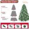 6FT Blue Spruce Artificial Christmas Tree - 1878 PE&PVC Tips - Metal Stand and Hinged Branches for Home, Party Decoration