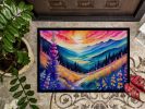 NEW Annual Larkspur in Color Doormat Front Door Mat Indoor Outdoor Rugs for Entryway, Non Slip Washable Low Pile, 18H X 27W