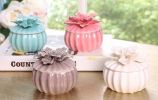 Ceramic Decoration Storage Box Vintage Style Jewelry Box; Blue Bowknot