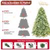 6FT Pre-lit Blue Spruce Artificial Christmas Tree - 1900 PE&PVC Tips with 500 LED Lights - Metal Stand and Hinged Branches for Home, Party Decoration