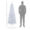 HOMCOM 6 FT Artificial Christmas Tree, Pencil Xmas Tree with Lights, Stand, 618 Tips, Holiday Home Indoor Decoration for Party, White