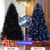 7FT Pre-lit Black Halloween Christmas Tree – Artificial Holiday Decor for Home, Office & Halloween Party. Includes 1,916 Branch Tips, 450 Lights