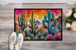NEW Cactus in Color Doormat Front Door Mat Indoor Outdoor Rugs for Entryway, Non Slip Washable Low Pile, 18H X 27W