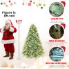 6FT Pre-lit Blue Spruce Artificial Christmas Tree - 1900 PE&PVC Tips with 500 LED Lights - Metal Stand and Hinged Branches for Home, Party Decoration