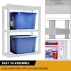 Plastic Shelves Garage Storage Shelving Unit 3-Tier 39"H x 14"D x 30"W White-300 lb Total Capacity