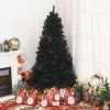HOMCOM 7ft Black Pencil Artificial Christmas Tree Halloween Style Automatic Open Holiday Home Decoration