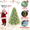 7.5FT Pre-lit Blue Spruce Artificial Christmas Tree - 2910 PE&PVC Tips with 800 LED Lights - Metal Stand and Hinged Branches for Home