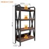 55'' Bakers Rack 4-Level Storage Shelves Metal and Wooden Kitchen Shelves, Kitchen Organizers and Storage, for Garage, Pantry, Bathroom, Closet