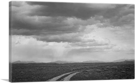 Roadway and Clouded Sky Near Grand Teton National Park - Wyoming (Type: Standard Framed Canvas Print, size: 40" x 26" / 100cm x 65cm (approx))