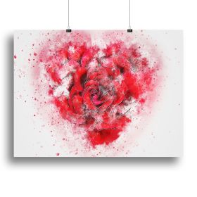 Rose Heart Painting Canvas Print or Poster (Type: Standard Framed Canvas Print, size: Large (24" x 16"))