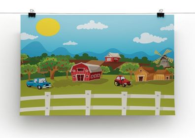 apple garden in rural landscape Canvas Print or Poster (Type: Poster Print, size: Medium (16" x 12"))