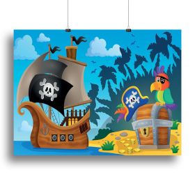 Pirate ship topic image 6 Canvas Print or Poster (Type: Poster Print, size: XX-Large (32" x 24"))